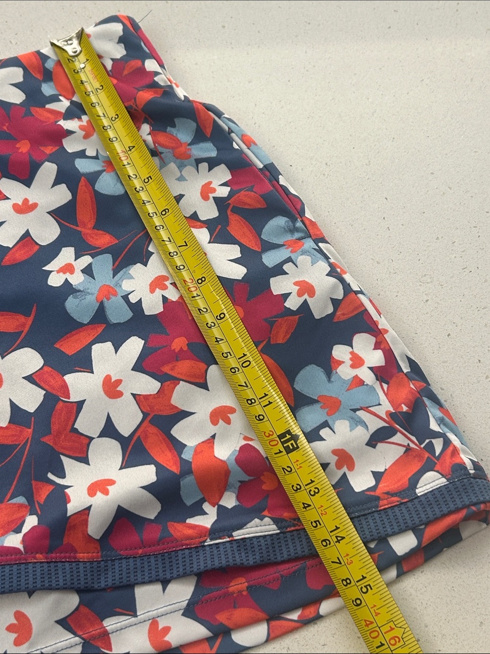 PGA Tour Floral Skort in Navy with Red, White & Light Blue Flowers - Picture 7 of 7